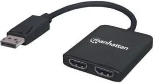 Manhattan Displayport To 2-Port Hdmi Splitter Hub With Mst