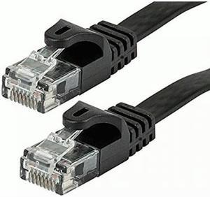 Monoprice Flat Cat6 Ethernet Patch Cable - 3 Feet - Black, Snagless RJ45, Flat, 550MHz, UTP, Pure Bare Copper Wire, 30AWG - Flexboot Series