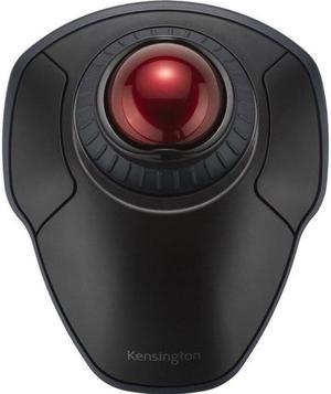 Kensington Orbit Wireless Trackball with Scroll Ring - Black - Optical - Wireless - Bluetooth - 2.40 GHz - Black, Red - 1600 dpi - Scroll Ring, Scroll Ball - Symmetrical