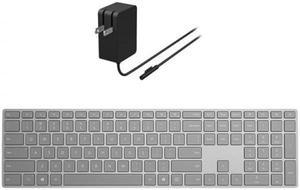 Microsoft Surface 24W Power Supply + Microsoft Surface Keyboard Gray - 24 W Power Supply for Surface Go - Bluetooth Connectivity for Keyboard - Compatible with Surface Pro 3, 4, and 5 - QWERTY Key lay