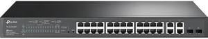 TP-Link 24-Port 10/100Mbps + 4-Port Gigabit Smart PoE+ Switch - 24 Ports - Manageable - 2 Layer Supported - 2 SFP Slots - 18.80 W Power Consumption - 250 W PoE Budget - Optical Fiber, Twisted Pair - P