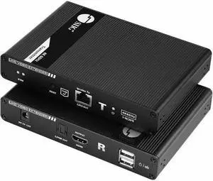 SIIG HDMI 2.0 KVM Over Cat6 Extender with Loopout & S/PDIF - 1 Computer(s) - 1 Local User(s) - 229.66 ft Range - 4K - 2 x Network (RJ-45) - 3 x USB - 3 x HDMI - 120 V AC, 240 V AC Input Voltage