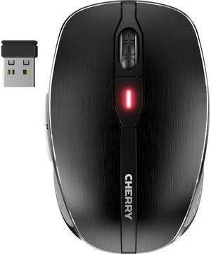 CHERRY MW 8C ADVANCED Rechargeable Wireless Mouse - Laser - Wireless - Bluetooth - 2.40 GHz - Yes - Black - USB - 3200 dpi - Scroll Wheel - 6 Button(s) - Symmetrical