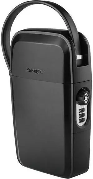 Kensington Portable Lock Box - Key, Combination Lock - Splash Resistant - for Cell Phone, Key, Wallet, Money - Overall Size 6.9" x 9.6" - Black - ABS Plastic