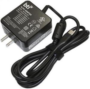 BTI 45W USB-C BTI AC Adapter - 45 W - 120 V AC, 230 V DC Input - 5 V DC/3 A, 9 V DC, 12 V DC, 14.5 V DC, 15 V DC, 20 V DC Output - Black