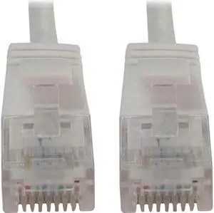 Tripp Lite Cat6a 10G Snagless Molded Slim UTP Ethernet Cable (RJ45 M/M), PoE, White, 25 ft. (7.6 m) - 25 ft Category 6a Network Cable for Network Device, Server, Switch, Router, Hub, Printer, Computer