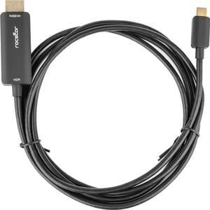 Rocstor Premium USB-C to HDMI Cable 4K/60Hz - 6 ft HDMI/USB-C A/V Cable for Audio/Video Device, Desktop Computer, Notebook, Netbook, Chromebook, Monitor, Projector, HDTV, Computer, Workstation, MacBoo
