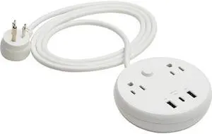 Eaton Tripp Lite Series Safe-IT 30W 2-Outlet Surge Protector 5-15R Outlets, 3 USB Ports, 6 ft. 1.8 m Cord, 300 Joules, Antimicrobial Protection, White