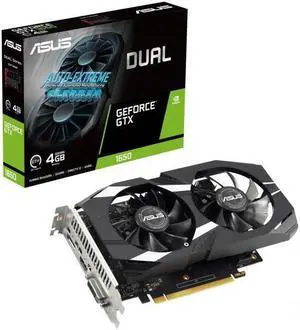 ASUS Dual GeForce GTX 1650 V2 4GB GDDR6 (PCIE 3.0, 4GB GDDR6 memory, HDMI 2.0b, DisplayPort 1.4a, DVI-D, IP5X Dust Resistant, Auto-Extreme) DUAL-GTX1650-4GD6-P-V2 ASUS Dual GeForce GTX 1650 V2 4GB GDDR6 (PCIE 3.0, 4GB GDDR6 memory, HDMI 2.0b, DisplayPort 1.4a, DVI-D, IP5X Dust Resistant, Auto-Extreme) DUAL-GTX1650-4GD6-P-V2