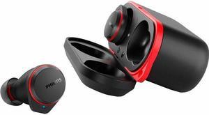 Philips True Wireless Sports Headphone - Siri, Google Assistant - Stereo - True Wireless - Bluetooth - 32.8 ft - 25 Ohm - 20 Hz - 40 kHz - Earbud - Binaural - In-ear - Noise Cancelling, Wind Noise Bla