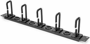 Rocstor 1U Server Rack Cable-Management Panel - Cable Management Panel - Black - 1 - 1U Rack Height - 19" Panel Width - Steel, Plastic