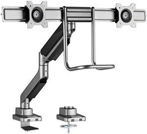 Amer HYDRA2HANDLEBAR Mounting Arm for Monitor - Space Gray - 2 Display(s) Supported - 17" to 32" Screen Support - 35.27 lb Load Capacity - 75 x 75, 100 x 100 - VESA Mount Compatible