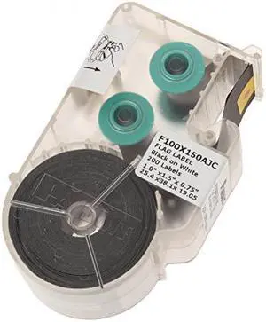 Panduit P1 F100X150AJC Flag Label Cassette - 1" Width x 1 1/2" Length - Rectangle - White - Polyester - 200 / Cartridge