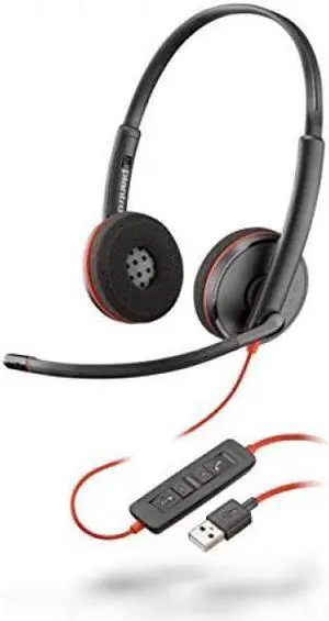 Poly Blackwire C3220 Stereo On Ear Computer Headset, Black (209745-101)