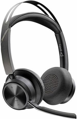 Poly Voyager Focus 2 Microsoft Teams Certified USB-C Headset - Siri, Google Assistant - Stereo - USB Type C, Micro USB - Wired/Wireless - Bluetooth - 164 ft - 20 Hz - 20 kHz - On-ear, Over-the-head -