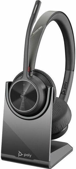 Poly Voyager 4300 UC 4320-M Headset - Google Assistant, Siri - Stereo - Wired/Wireless - Bluetooth - 164 ft - 20 Hz - 20 kHz - On-ear, Over-the-head - Binaural - Ear-cup - 4.92 ft Cable - MEMS Technol