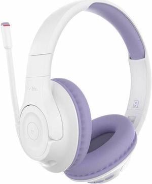 Belkin SoundForm Inspire Wireless Over-Ear Headset for Kids - Stereo - Mini-phone (3.5mm) - Wired/Wireless - Bluetooth - 30 ft - Over-the-ear, On-ear - Binaural - Ear-cup - Lavender