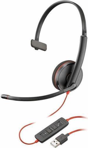 HP Blackwire C3210 Headset - Mono - USB Type A - Wired - 32 Ohm - 20 Hz - 20 kHz - On-ear, Over-the-head - Monaural - Open - 5.28 ft Cable - Noise Cancelling Microphone