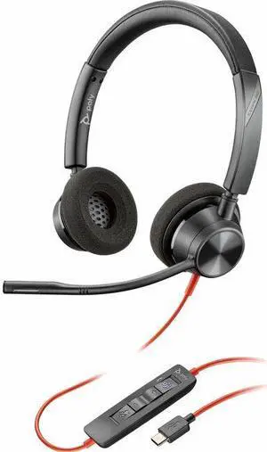 Poly Blackwire 3320 Microsoft Teams Certified USB-C Headset - Stereo - USB Type C, Mini-phone (3.5mm) - Wired - 32 Ohm - 20 Hz - 20 kHz - On-ear - Binaural - Ear-cup - 7.10 ft Cable - Black