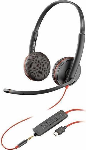 Poly Blackwire C3225 Headset - Microsoft Teams Certification - Stereo - Mini-phone (3.5mm), USB Type C - Wired - 32 Ohm - 20 Hz - 20 kHz - Over-the-head, Over-the-ear - Binaural - Supra-aural - 7.45 f