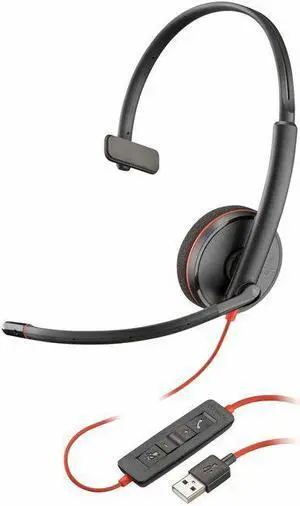 Poly Blackwire 3210 Monaural USB-A Headset TAA (Bulk) - Mono - USB Type A - Wired - 32 Ohm - 20 Hz - 20 kHz - Over-the-head - Monaural - Supra-aural - Noise Cancelling Microphone - Noise Canceling - B Poly Blackwire 3210 Monaural USB-A Headset TAA (Bulk) - Mono - USB Type A - Wired - 32 Ohm - 20 Hz - 20 kHz - Over-the-head - Monaural - Supra-aural - Noise Cancelling Microphone - Noise Canceling - B