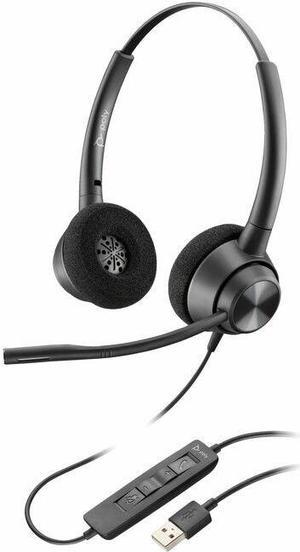Poly EncorePro 310 Headset - Microsoft Teams Certification - Stereo - USB Type A - Wired - 32 Ohm - 50 Hz - 8 kHz - On-ear - Binaural - Ear-cup - Noise Cancelling, Uni-directional Microphone - Noise C