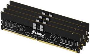 Kingston 128GB (4 x 32GB) DDR5 6800MT/s CL34 FURY Renegade Pro RDIMM Black XMP - For Motherboard - 128 GB (4 x 16GB) - DDR5-6800/PC5-54400 DDR5 SDRAM - 6800 MHz Dual-rank Memory - CL34 - 1.40 V - ECC
