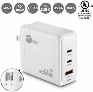SIIG 100W GaN PD Combo Charger 2C1A ACPW1Z11S1