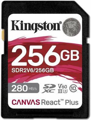 Kingston Canvas React Plus 256 GB Class 10/UHS-II U3 V60 SDXC SDR2V6256GB
