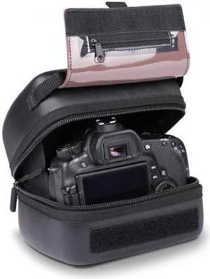 USA GEAR Hard Shell DSLR Camera Case with Molded EVA Protection Black