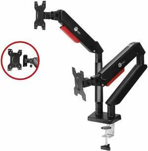 SIIG Dual Monitor Gas Spring Arm Desk Mount - 13" to 32" - Max Load 22 lbs - VESA 75/100mm - SIIG Dual Monitor Gas Spring Arm Desk Mount - Fits 13" to 32"monitor - Max load up to 2