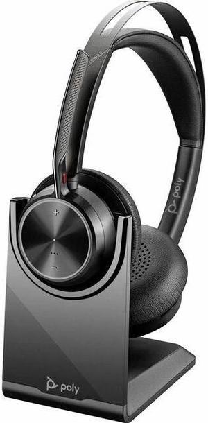 Poly Voyager Focus 2 USB-C-C Headset +USB-C/A Adapter + Charging Stand - Google Assistant, Siri - Stereo - USB Type C - Wired/Wireless - Bluetooth - 298.6 ft - Over-the-head - Binaural - Supra-aural -