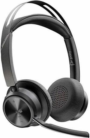 Poly Voyager Focus 2 Microsoft Teams Certified USBC-C Headset + USB-C/A Adapter - Microsoft Teams Certification - Google Assistant, Siri - Stereo - USB Type C - Wired/Wireless - Bluetooth - 298.6 ft -