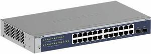 Netgear Gigabit Smart Switches - 24 Ports - Manageable - Gigabit Ethernet - 10/100/1000Base-T, 1000Base-X - 3 Layer Supported - 2 SFP Slots - 13.50 W Power Consumption - Twisted Pair, Optical Fiber -