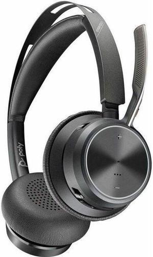 Poly Voyager Focus 2 USB-C-C Headset + USB-C/A Adapter TAA - Google Assistant, Siri - Stereo - USB Type C - Wired/Wireless - Bluetooth - 298.6 ft - Over-the-head - Binaural - Supra-aural - 4" Cab