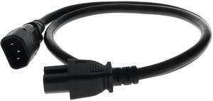 AddOn 8ft C14 to C15 14AWG Black 100-250V 15A Power Cable ADD-C142C1514AWG15A8FT