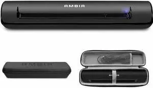 Ambir TravelScan Pro Go Scanner, Software and Case Bundle - Ambir TravelScan Pro Go bundle Portable USB Powered Document, Business Card and Receipt Scanner for Windows PC's with Hard Shell Travel