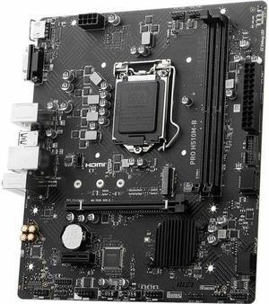 MSI PRO H510M-B Desktop Motherboard - Intel H470 Chipset - Socket LGA-1200 - Micro ATX - Core i3, Core i5, Core i7, Core i9, Pentium Gold, Celeron Processor Supported - 64 GB DDR4 SDRAM Maximum RAM -
