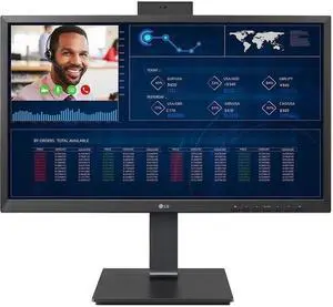LG 24CQ651W-BP All-in-One Thin Client - Intel Pentium N6005 Quad-core (4 Core) 2 GHz - Matte Black - Intel Chip - 8 GB RAM DDR4 SDRAM - DDR4-2933/PC4-23400 - 256 GB SSD - Intel - Gigabit Ethernet - Wi