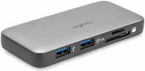 Rocstor Premium Docking Station - for Desktop PC/Notebook/Tablet/Smartphone/Monitor/Memory Card Reader - Charging Capability - Memory Card Reader - SD, microSD - USB Type C - 2 Displays Supported - 4K