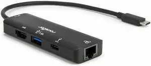 Rocstor Premium USB Type-C 4-in-1 4K Multiport Adapter - for Desktop PC/Notebook/Tablet/Smartphone/Monitor - Charging Capability - USB Type C - 4K @ 60Hz, 4K, 4K UHD - 3840 x 2160 - 2 x USB Ports - 1
