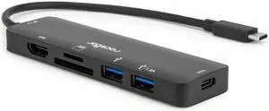 Rocstor Premium Docking Station - for Desktop PC/Notebook/Tablet/Smartphone/Monitor/Projector/Memory Card Reader - Charging Capability - Memory Card Reader - microSD, SD - USB Type C - 4K @ 60Hz, 4K,