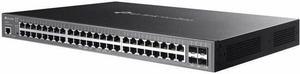 TP-Link Omada SG3452XMPP Ethernet Switch - 48 Ports - Manageable - Gigabit Ethernet - 10/100/1000Base-T, 10GBase-X - 3 Layer Supported - 913.40 W Power Consumption - 750 W PoE Budget - Twisted Pair, O