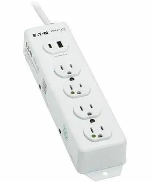 Eaton Tripp Lite Series Safe-IT UL 1363 Medical-Grade Power Strip, 4 Hospital-Grade Outlets, USB Charging, Safety Covers, Antimicrobial, 15 ft. Cord - NEMA 5-15P-HG - 4 x NEMA 5-15R-HG, 1 x USB Type A