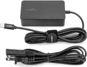 Rocstor 65W Smart USB-C Laptop Power Adapter Charger - Compatible and perfect fit for Dell,HP®,Lenovo®,Microsoft® Surface® (23W,24W,36W,44W,65W) Power Supply