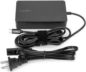 Rocstor 100W Smart USB-C Laptop Power Adapter Charger - Compatible and perfect fit for Dell,HP®,Lenovo®,Microsoft® Surface®(23W,24W,36W,44W,65W)Power Supply,