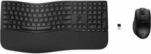 HP 685 Comfort Dual-Mode Keyboard and Mouse Combo (8T6L7UT) - USB Type A Plunger Wireless Bluetooth/RF 2.40 GHz Keyboard - Black - USB Type A Wireless Bluetooth/RF Mouse - 4000 dpi - Tilt Wheel - Blac