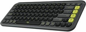 Logitech POP ICON KEYS Compact Wireless Keyboard, Graphite/Green 920-013143