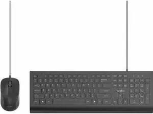 Rocstor Premium CK1 Wired USB Keyboard Mouse Combo Set - USB Type A Cable Keyboard - 104 Key - English (US) - Black - USB Type A Cable Mouse - Optical - 1200 dpi - Scroll Wheel - QWERTY - Black - Comp