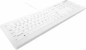 CHERRY AK-C8112 Medical Keyboard - Permanent Cable, US Layout, (CF/WIN LEFT), White